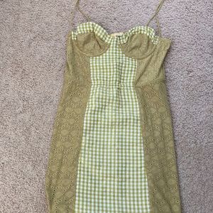 Urban Outfitters embroidered spring green dress